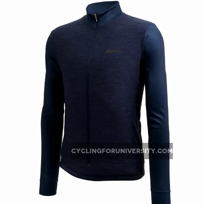 Santini Colore Puro Long Sleeve Jersey - Blue Online