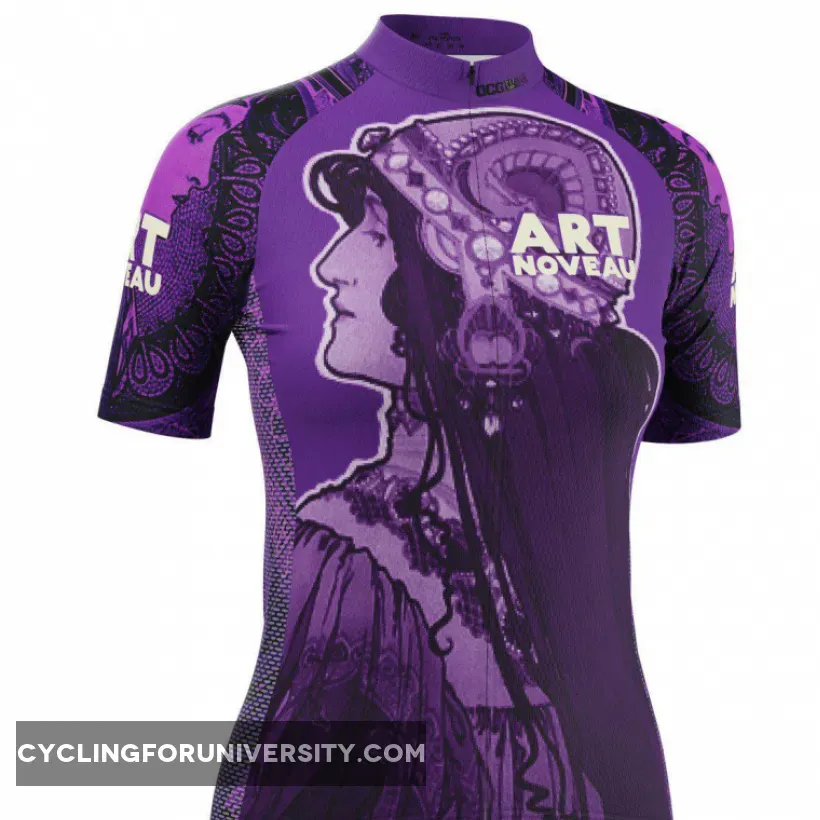 Women's Art Noveau Short Sleeve Cycling Jersey Brand New