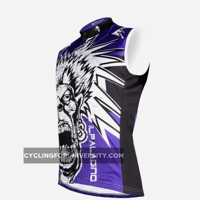 Angry Bellow Crazy Purple Men's Cycling Sleeveless Bike Jersey T-shirt Summer Spring Road Bike Wear Mountain Bike MTB Clothes Sports Apparel Top NO.W 669