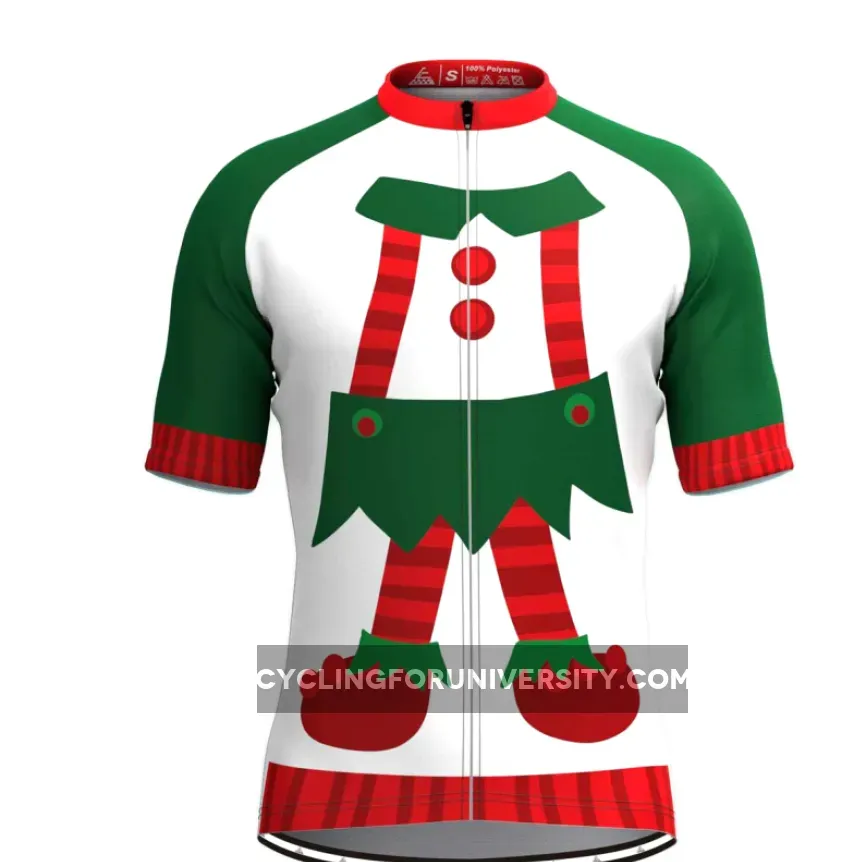 Ugly Christmas Sweater Elf Cycling Jersey White Online