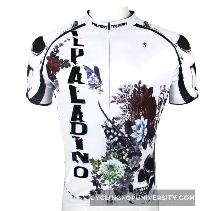 Skull Men's Summer Cycling Short Jersey Flower Blossom T-shirt 091