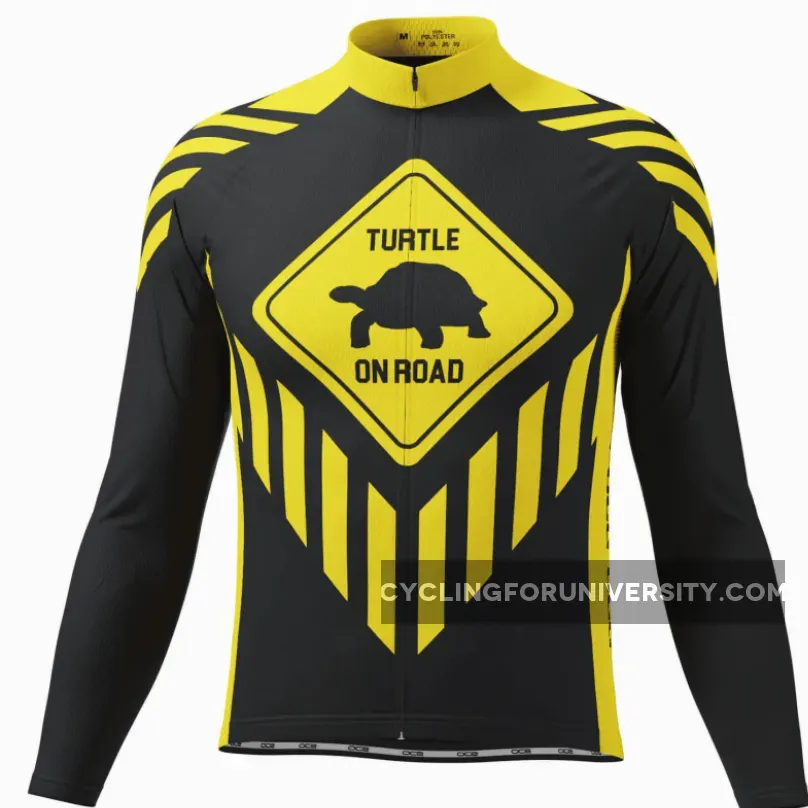 Men's Turtle on Road Long Sleeve Cycling Jersey Anti Turtle Sleeve