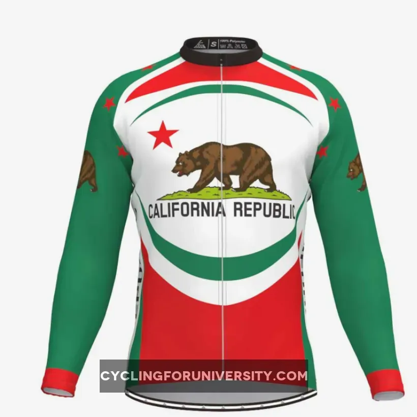 California Republic Men's Long Sleeve Cycling Jersey