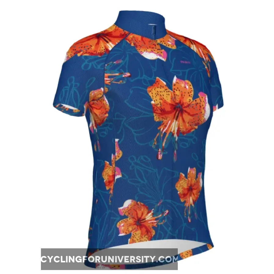 Primal Wear Hula Full Zip Short Sleeve Women's Sport Hawaii Theme Cycling Jersey