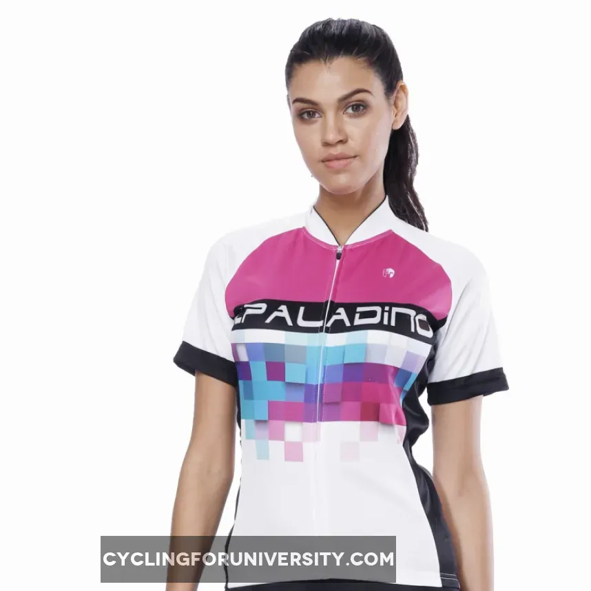 Pink Blue Mosaic Women's Cycling Short-sleeve Bike Jersey T-shirt Summer Spring Road Bike Wear Mountain Bike MTB Clothes Sports Apparel Top NO. 788