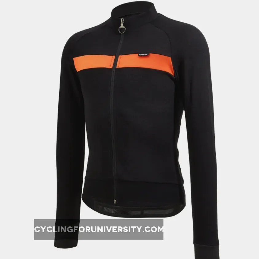 Santini Adapt Wool Long Sleeve Jersey - Orange Outlet