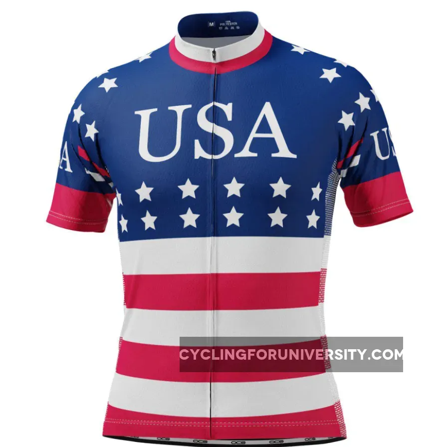 Men's American Stars and Stripes Short Sleeve Cycling Jersey #Stars And Stripes Men's Shorts