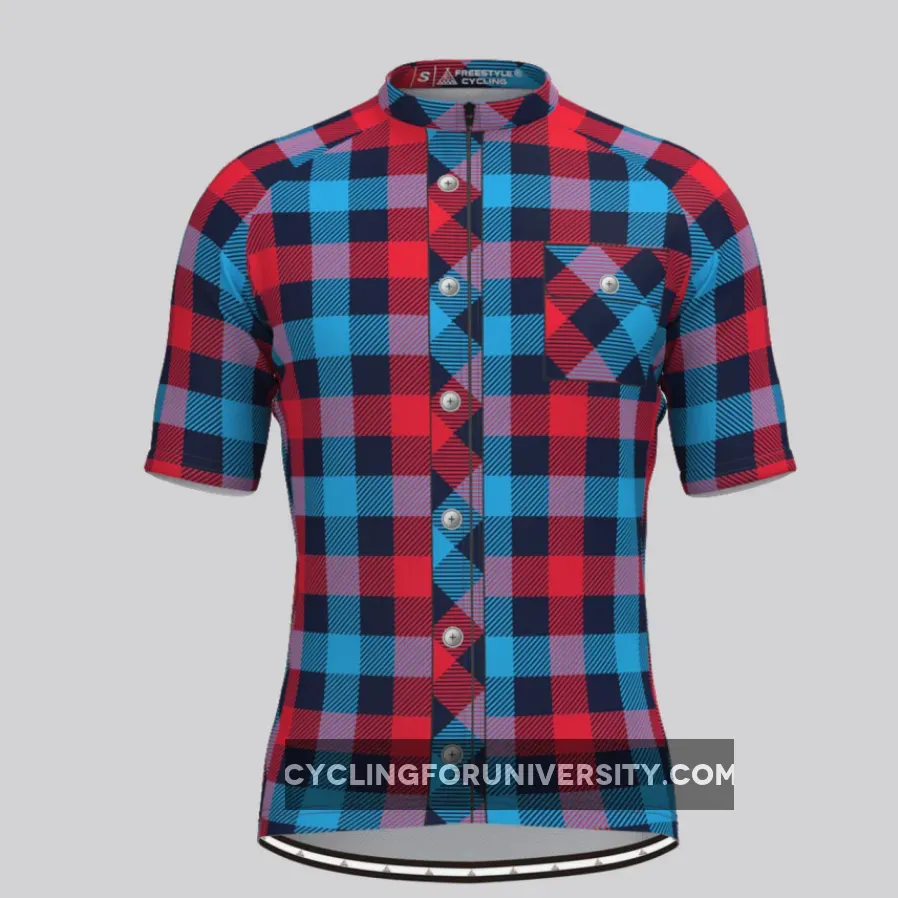 Plaid Checkered Shirt V9 Men's Cycling Jersey Restock