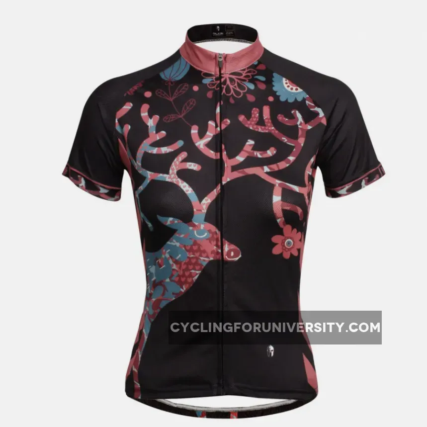 Ilpaladino Elk Night Woman's Cycling Short-sleeve Jersey Summer Sportswear Apparel Outdoor Sports Gear NO.642