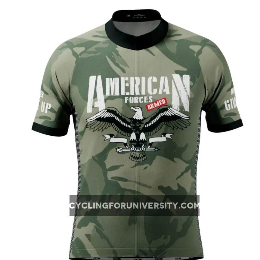 Men's American Armed Forces Short Sleeve Cycling Jersey, Military Cycling Jersey
