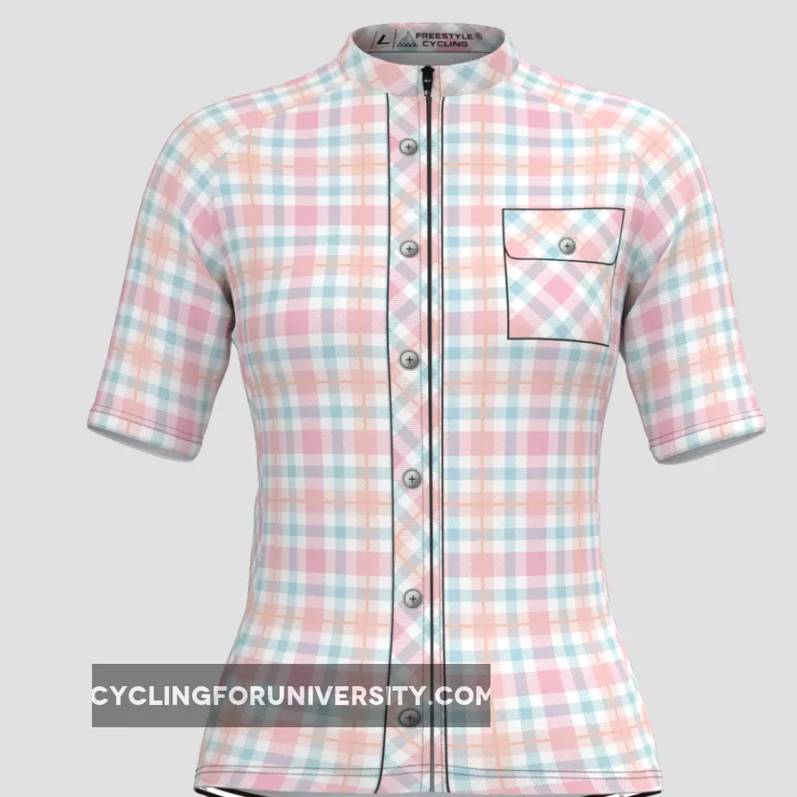Plaid Checkered Shirt V27 Women's Cycling Jersey Online