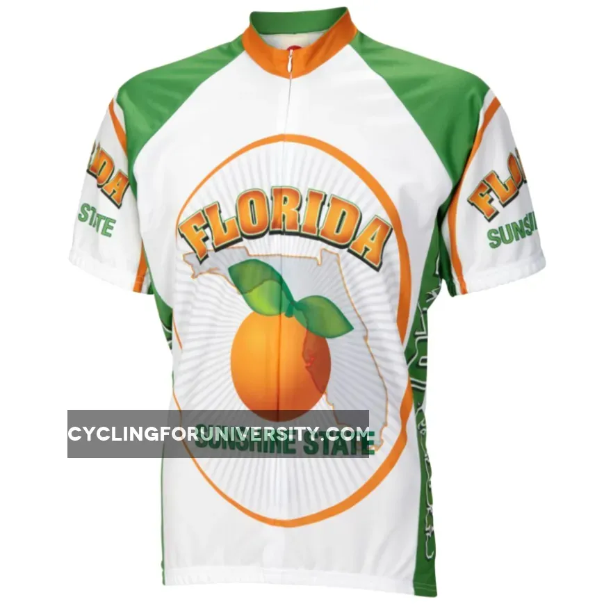 Florida The Sunshine State Short sleeve 16" zip men's cycling jersey