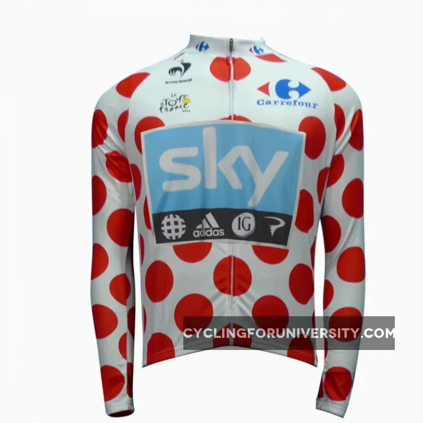 Team SKY Red Dots Long Sleeve Jersey Tour De France 2012