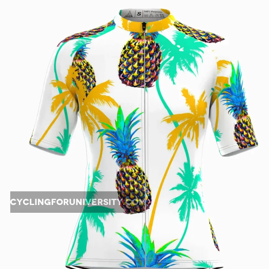 Women's Tropical Pineapple Print Hawaiian Cycling Jersey