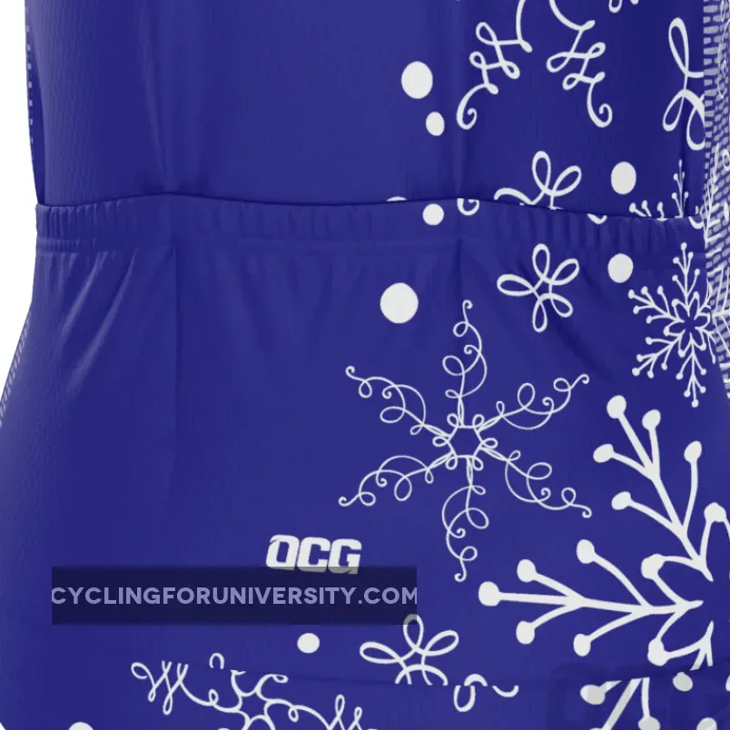 Women's Festive Snowflake Short Sleeve Cycling Jersey