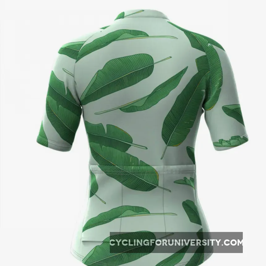 Women's Banana Leaf Print Hawaiian Cycling Jersey Outlet