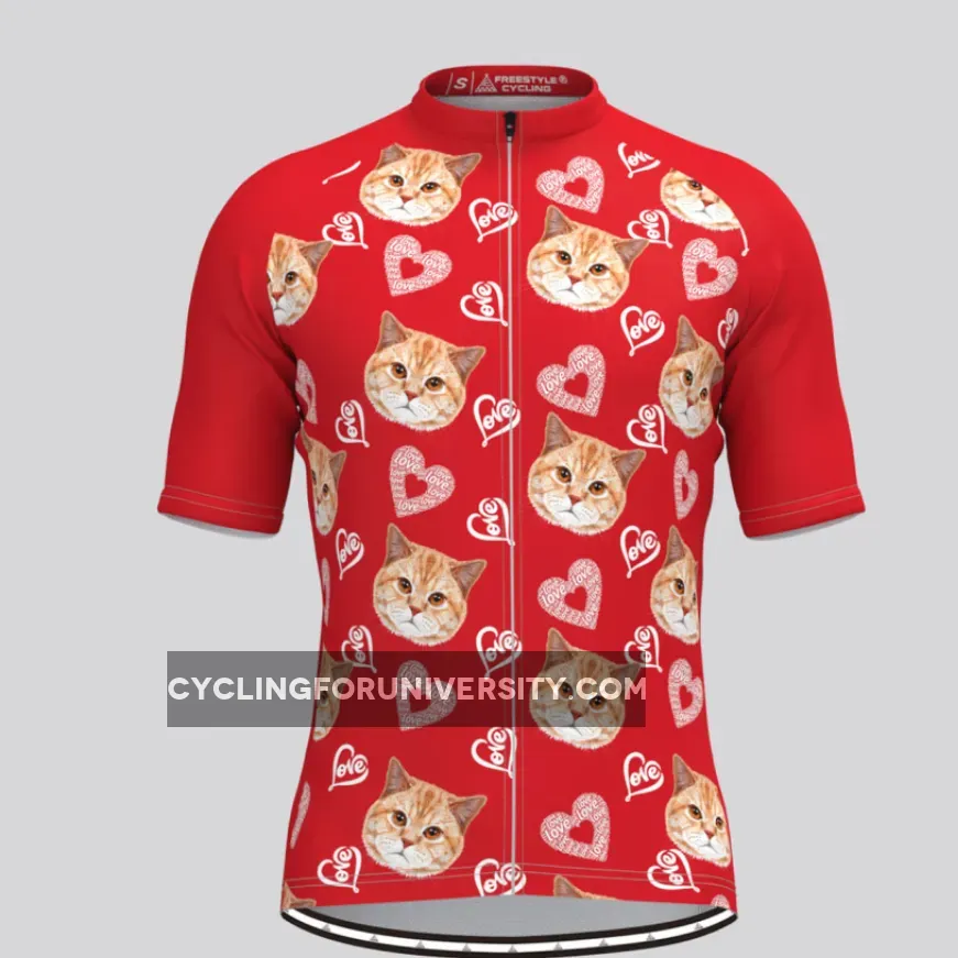 Custom Cat Face V4 Men's Jersey-Red To Buy