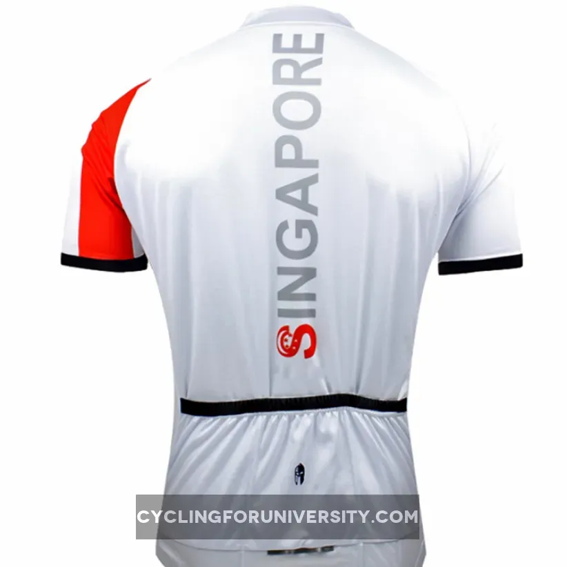 ILPALADINO Singapore Simple White Shirt Red Men's Cycling Wear Mountain Bike Jersey Crazy Bike Shirt for Summer Pro Cycle Clothing NO.055