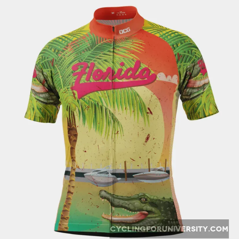 Men's Florida US State Short Sleeve Cycling Jersey