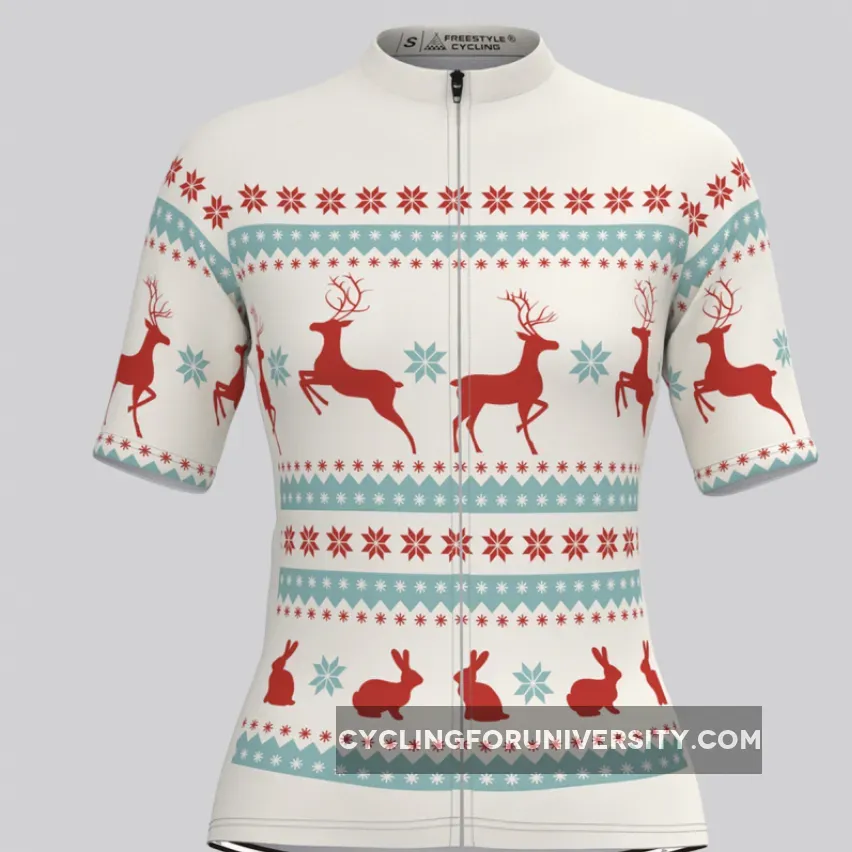 Classic Ugly Christmas sweater Women's Cycling Jersey - Beige