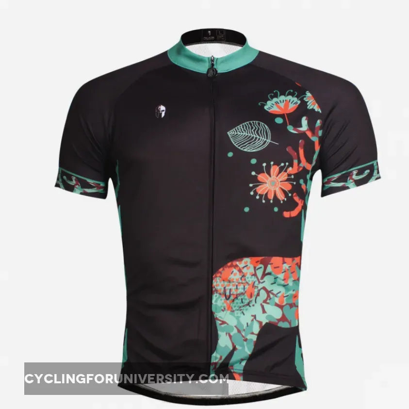 ILPALADINO Elk Night Men's Professional MTB Cycling Jersey Breathable and Quick Dry Comfortable Bike Shirt for Summer NO.642