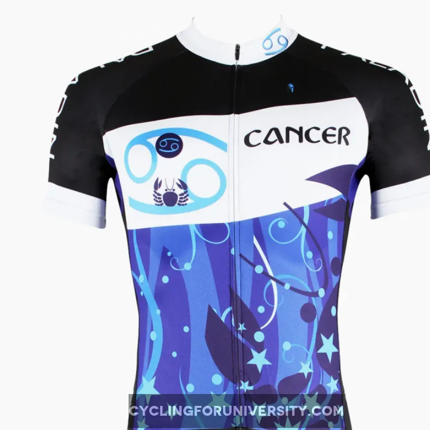 Ilpaladino Cancer Faithful Constellation Series 12 Horoscopes Man's Short-sleeve Cycling Jersey Team Pro Cycle Jacket T-shirt Summer Spring Clothes Leisure Sportswear Apparel Signs of the Zodiac NO.263
