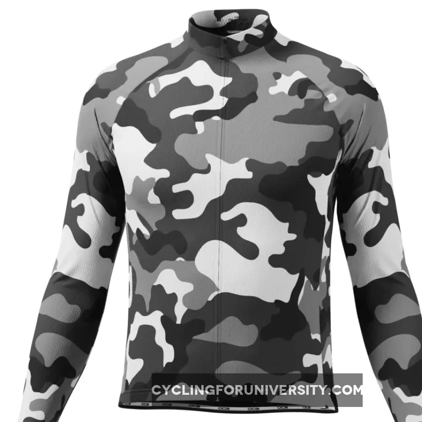 Men's Camouflage Long Sleeve Cycling Jersey / Womens Camouflage Bike Jersey