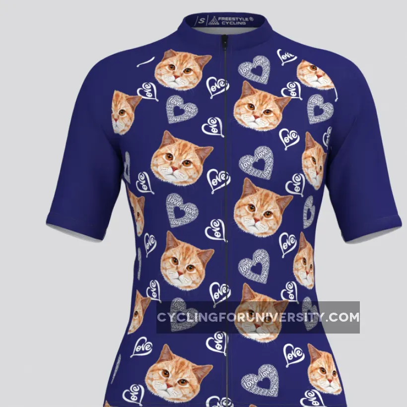 Custom Cat Face V4 Women's Jersey-Purple New Releases