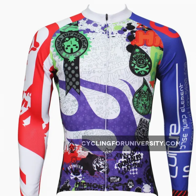 Men's Hidden-Zipper Long-sleeve Cycling Jersey 369