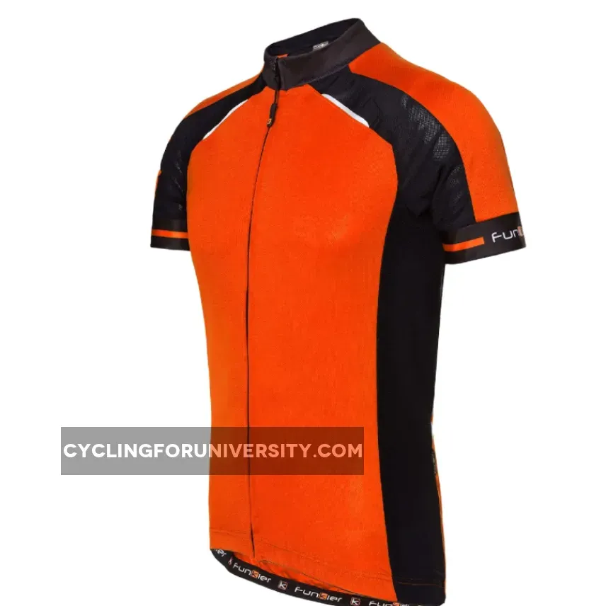FunKier Firenze Full Zip Short Sleeve Men's Cycling Jersey Orange