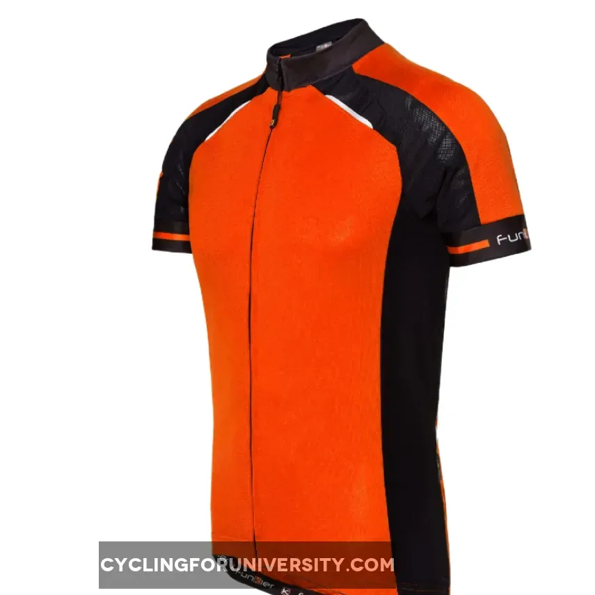 FunKier Firenze Full Zip Short Sleeve Men's Cycling Jersey Orange