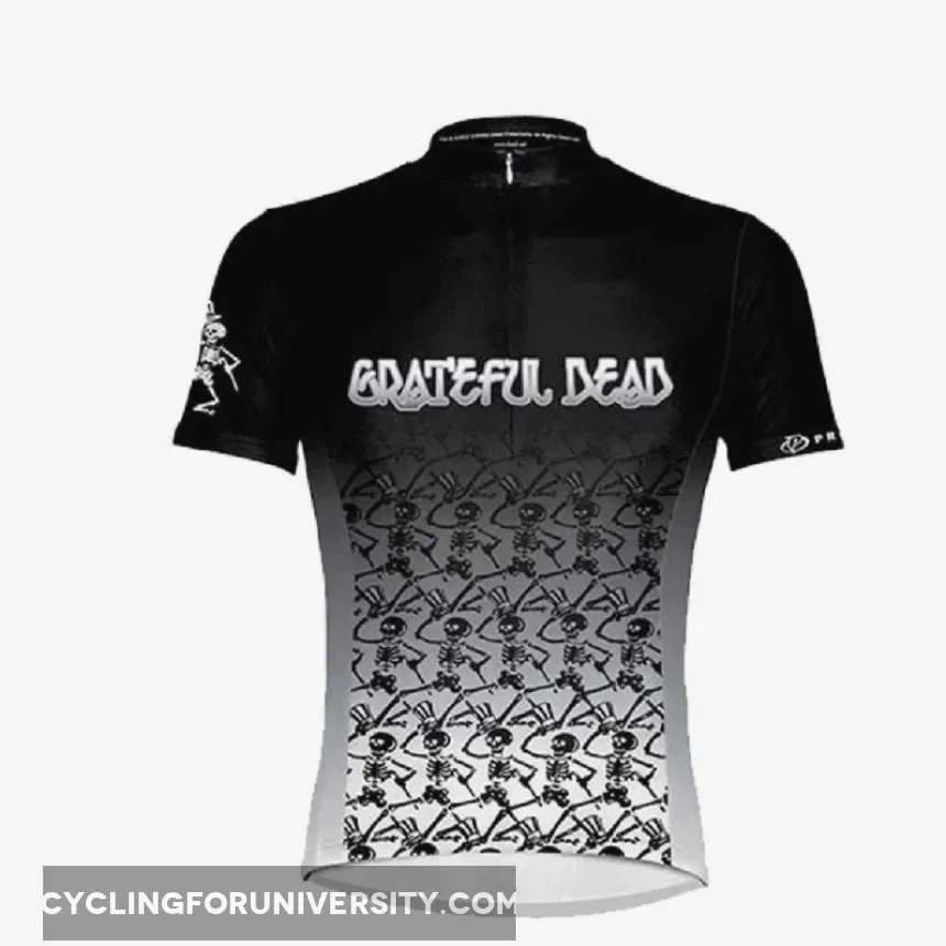 Primal Wear Grateful Dead Dancing Skeletons Men's Full Zip Sport Cut Cycling Jersey Grateful Dead Cycling Shirt