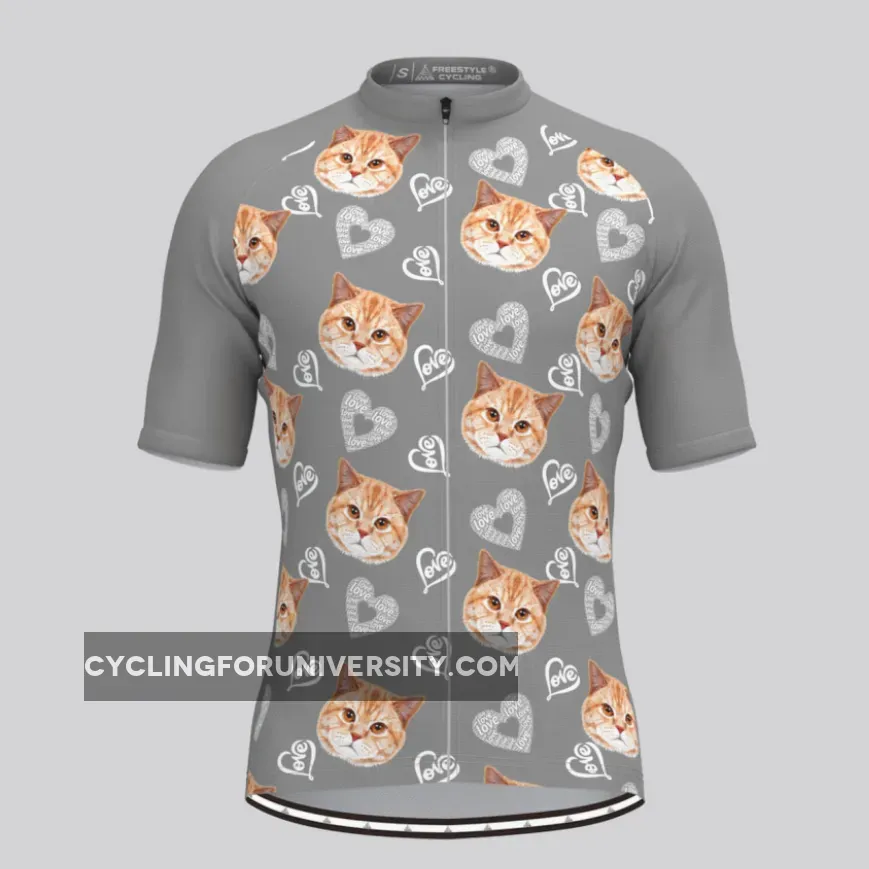 Custom Cat Face V4 Men's Jersey-Gray Online