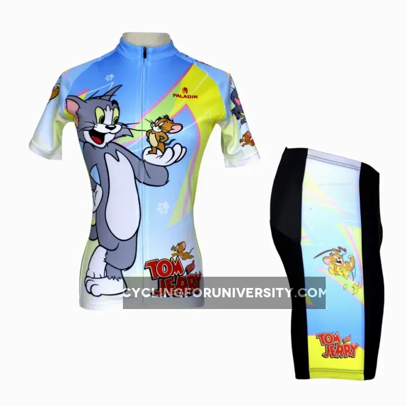 Ilpaladino Tom And Jerry Cats and Mouses Woman's Short/Long-sleeve Bike Shirt Cycling Jersey/Suit Bicycling Pro Cycle Clothing Racing Apparel Outdoor Sports Leisure Biking T-shirt Sportswear Cartoon World NO.099