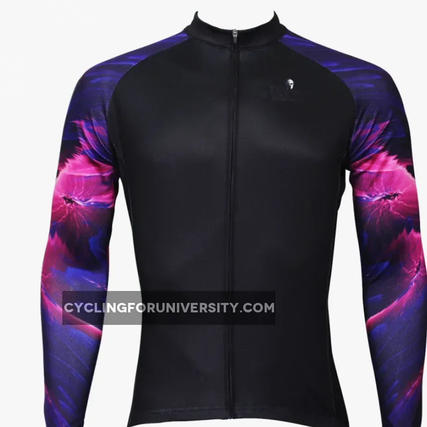 Purple Pink Cool Graphic Arm Men's Cycling Long-sleeve Black Jerseys NO.365