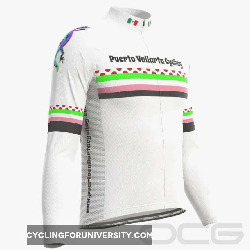 Men's Puerto Vallarta Polka Dot Long Sleeve Cycling Jersey