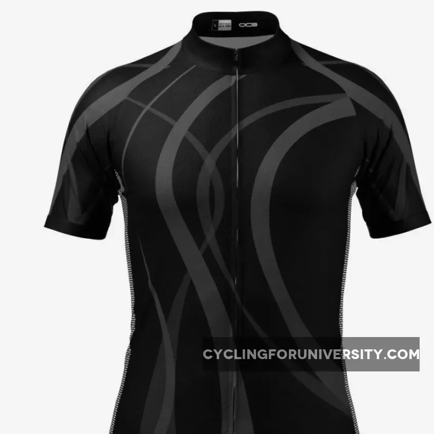Men's Winding Road Black Cycling Jersey For Sale