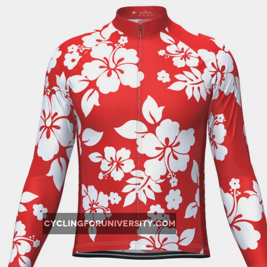 Men's Hawaiian Shirt Aloha Floral Long Sleeve Cycling Jersey #Moisture Wicking Hawaiian Shirt