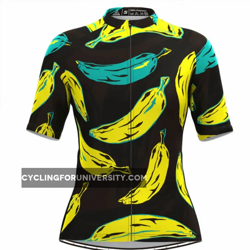 Women's Banana Graffiti Print Cycling Jersey To Buy