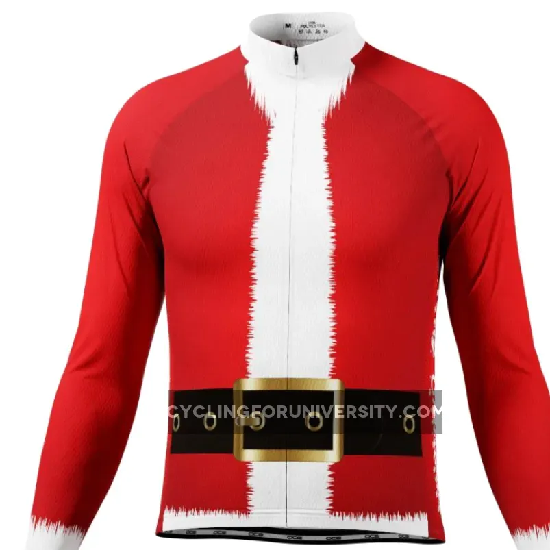 Men's Christmas Santa Fun To Ride Long Sleeve Cycling Jersey