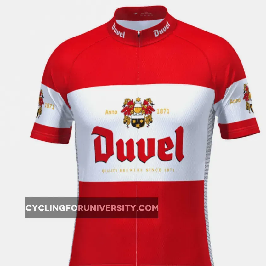 Men's Red Duvel Short Sleeve Cycling Jersey / Red Cycling Jersey