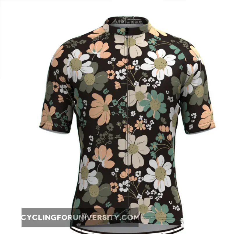 Retro Flowers Men's Cycling Jersey Outlet