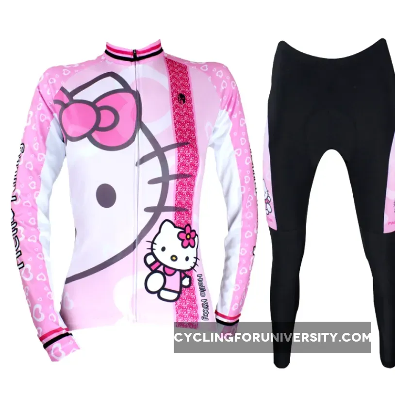 HELLO KITTY Princess Women's Top Cycling Suit/Jersey Jacket T-shirt Summer Spring Autumn Clothes Sportswear Cartoon World Pink Kit NO.022