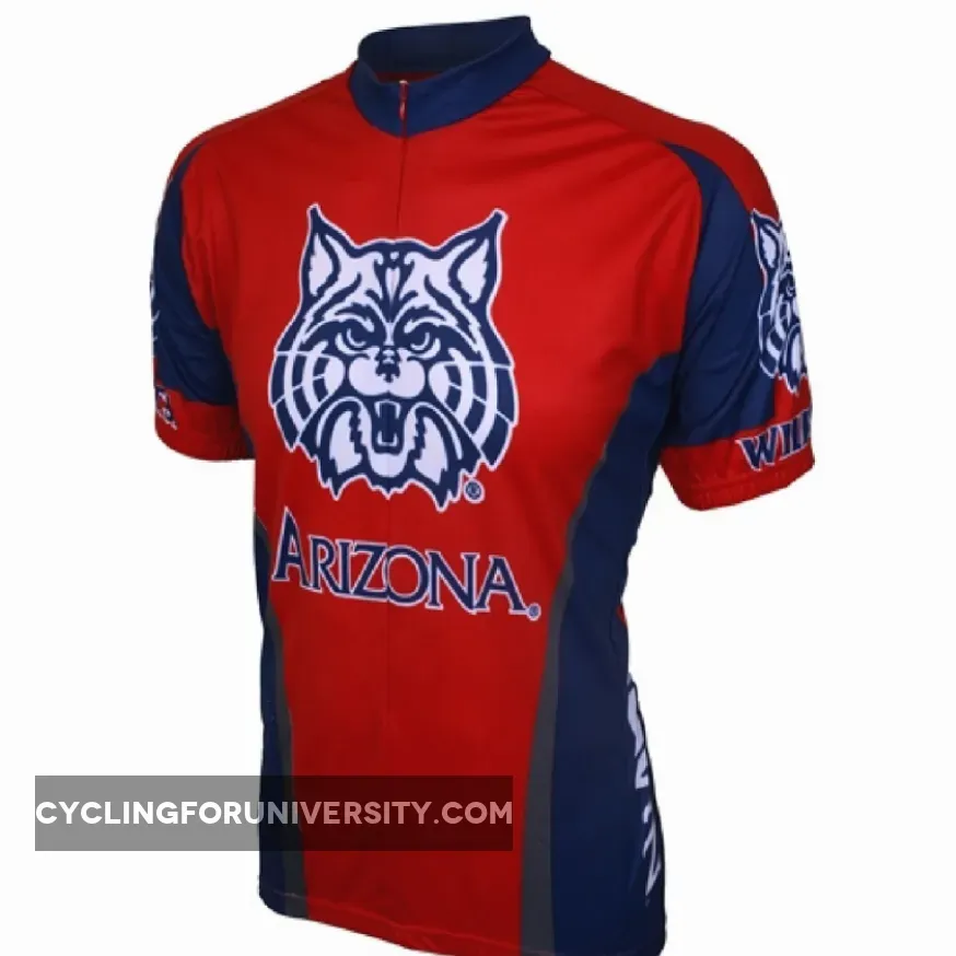 University of Arizona Wildcats 3/4 zip Men's Short Sleeve Cycling Jersey, Uofa Jerseys