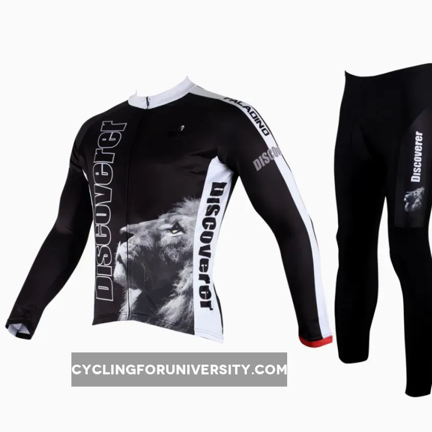 ILPALADINO Discoverer Lion Man's Long-sleeve Cycling Suit Team Kit Nature Wild Animal Jacket T-shirt Summer Suit Spring Autumn Clothes Sportswear Racing Apparel NO.301