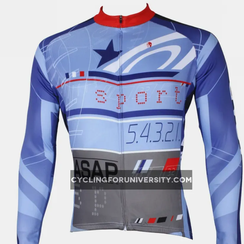 ILPALADINO Men's Long Light Blue Sleeves Cycling Clothing Suits with Tights Winter Pro Cycle Clothing Racing Apparel Outdoor Sports Leisure Biking shirt (Velvet) NO.532