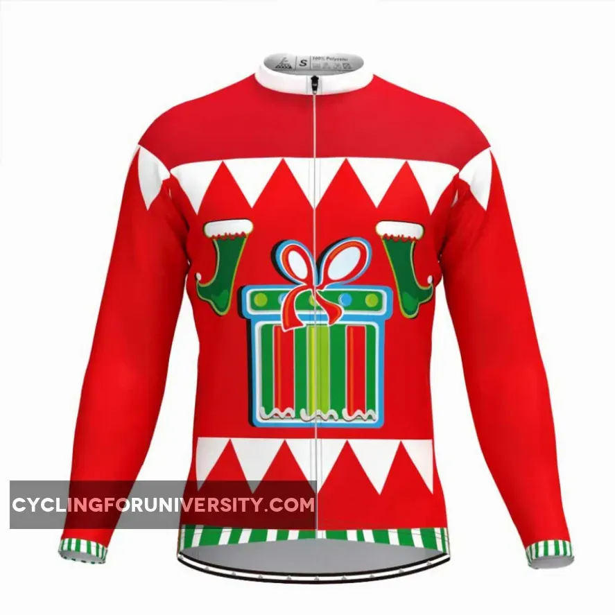 Ugly Christmas Sweater Gift Box LS Cycling Jersey To Buy
