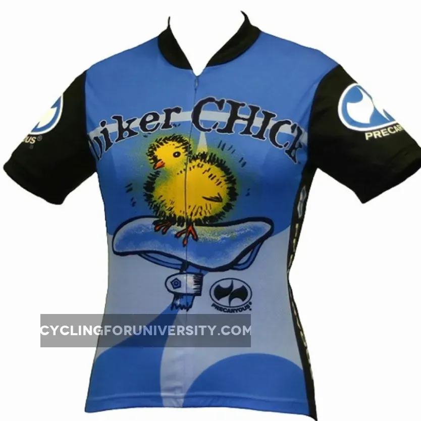 Biker Chick Women's Short sleeve Half zip cycling jersey Blue