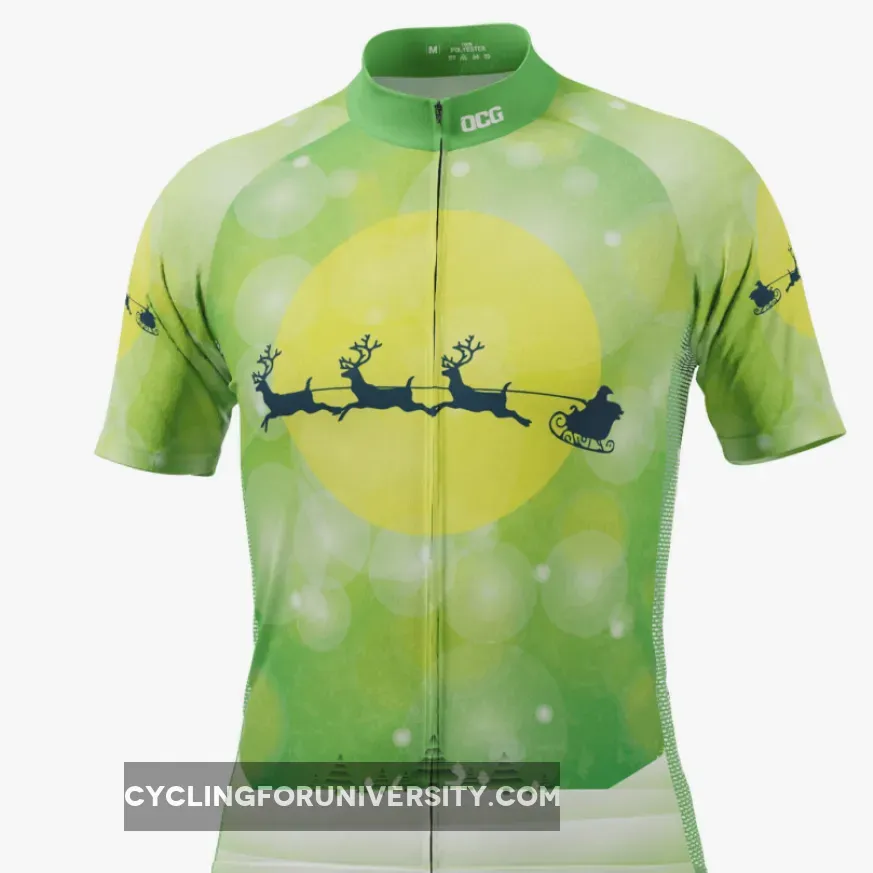 Men's Santa Sleigh Short Sleeve Cycling Jersey To Buy