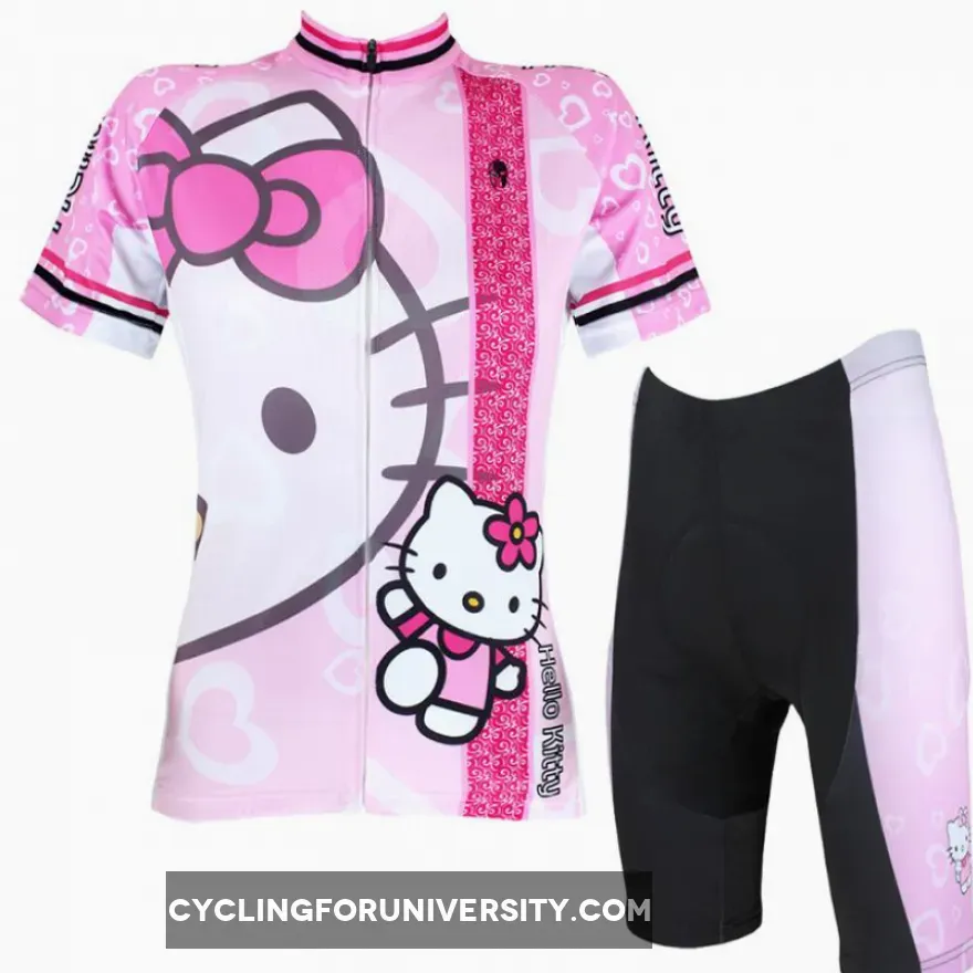 HELLO KITTY Women's Cycling Suit/Jersey T-shirt Summer Pink Kit NO.022